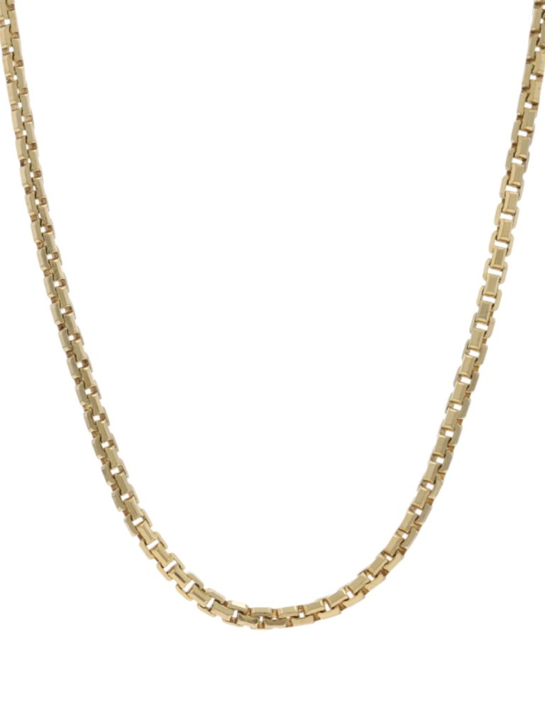 Yellow Gold Box Chain Necklace 17 1/2" - 14k